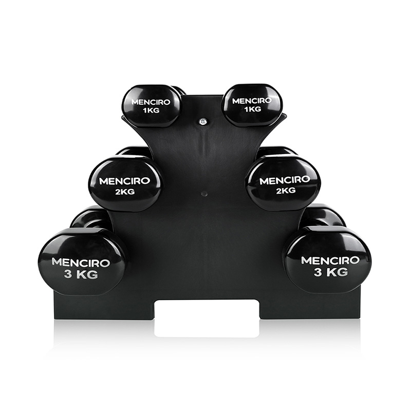 Ensemble d'haltères trempés en vinyle noir